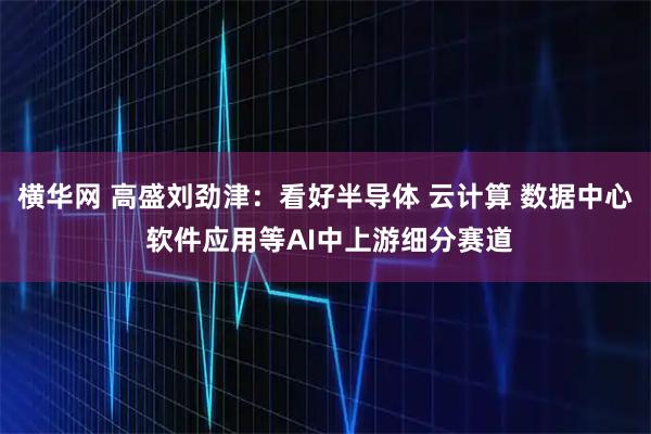 横华网 高盛刘劲津：看好半导体 云计算 数据中心 软件应用等AI中上游细分赛道